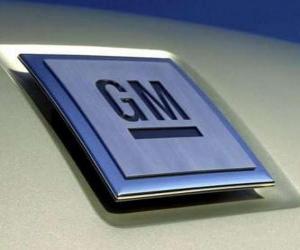пазл Логотип GM или Дженерал моторз. Марка автомобиля США